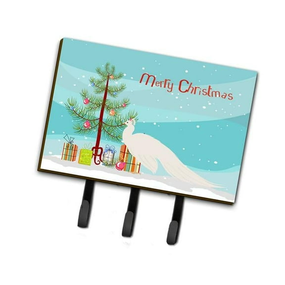 Carolines Treasures BB9293TH68 White Peacock Peafowl Christmas Leash or Key Holder