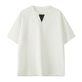 thumbnail image 1 of Usted Es Más Que una Camisa de Puntuación de Prueba, Tamaño Grande Color Sólido Cuello en V Manga Corta Suelta para Uso Casual Y Diario, 1 of 5