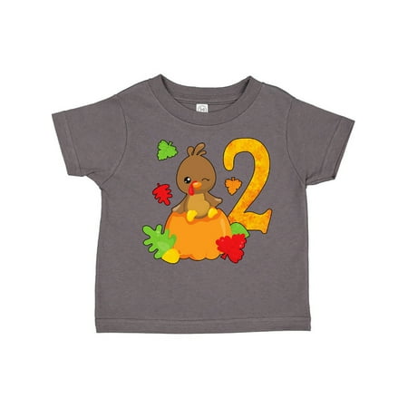 

Inktastic Second Birthday Turkey on Pumpkin Gift Toddler Boy or Toddler Girl T-Shirt