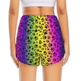 thumbnail image 2 of Lsque Animal Paw Rainbow Printed Women's Running Shorts with Liner Pockets,Elastic Quick Dry Workout Athletic Gym Yoga Shorts,Womens High Waist Shorts-XX-Large, 2 of 9