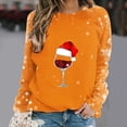 thumbnail image 2 of Blouses pour Femmes, Hauts de Noël pour Femmes, Mode Féminine de Noël Décontractée Imprimée Col Rond Manches Longues Chandail Blouse, 2 of 4