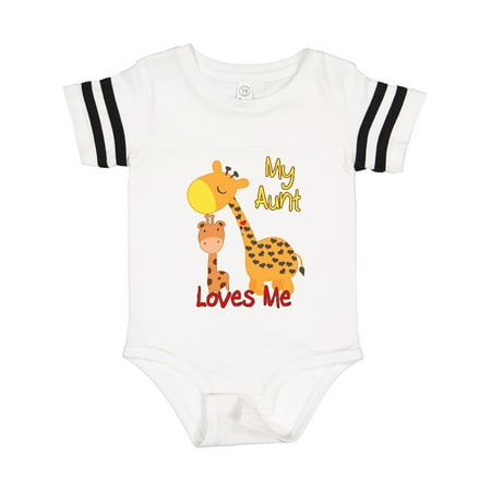 

Inktastic My Aunt Loves Me Giraffe Gift Baby Boy or Baby Girl Bodysuit