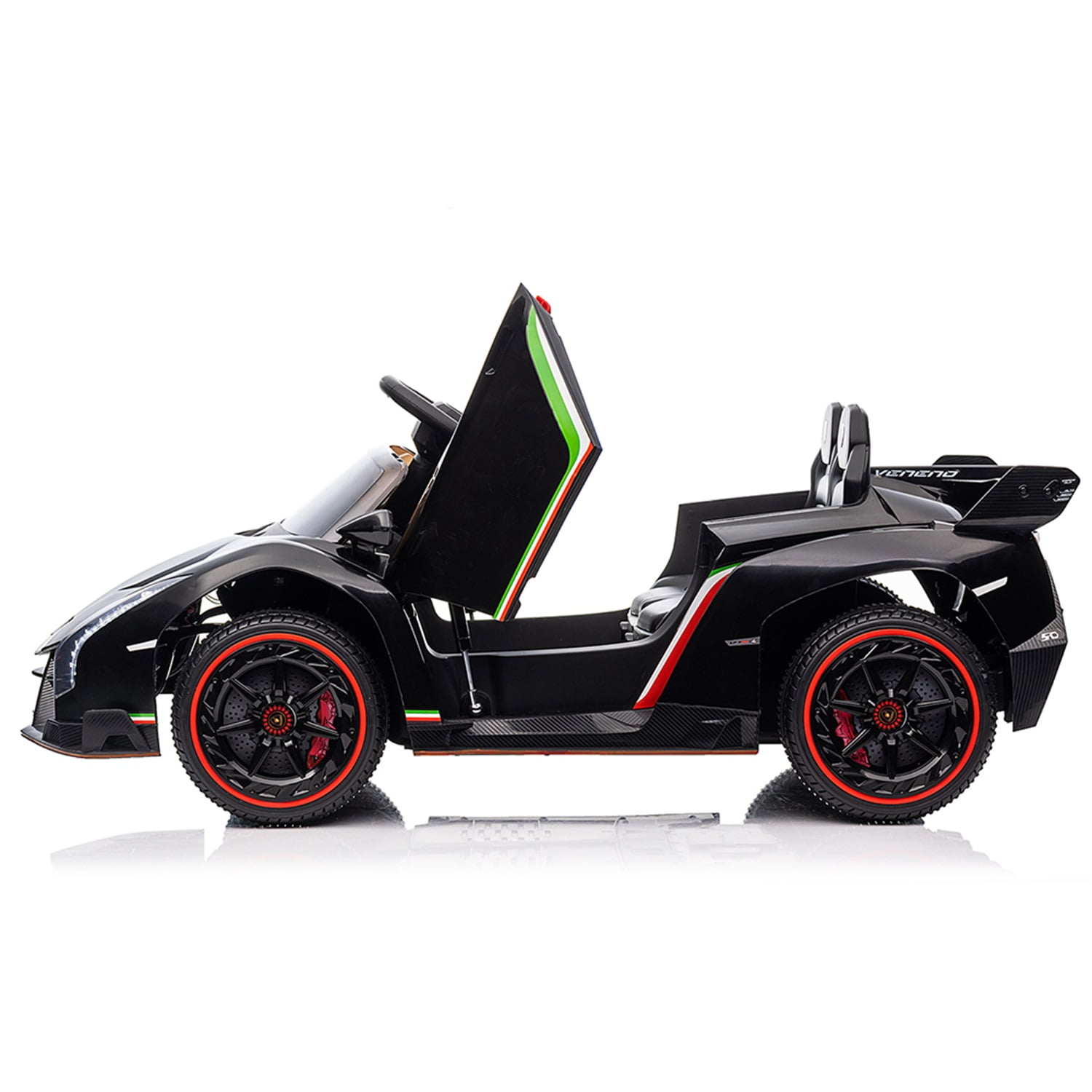 CIPACHO 12V Powered Ride Ons for Kids Licensed Lamborghini Poison Small Dual Drive Sports Car with 2.4G Remote Control, Black