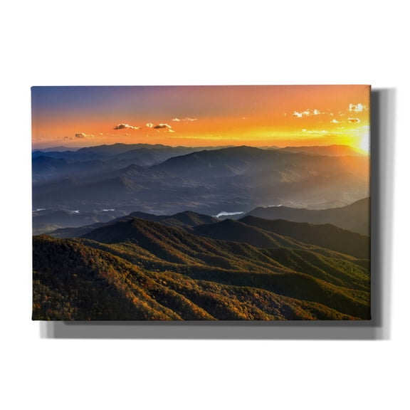 Epic Graffiti 'Smoky Mountains Sunset' by Jonathan Ross, Canvas Wall Art, 26"x18"