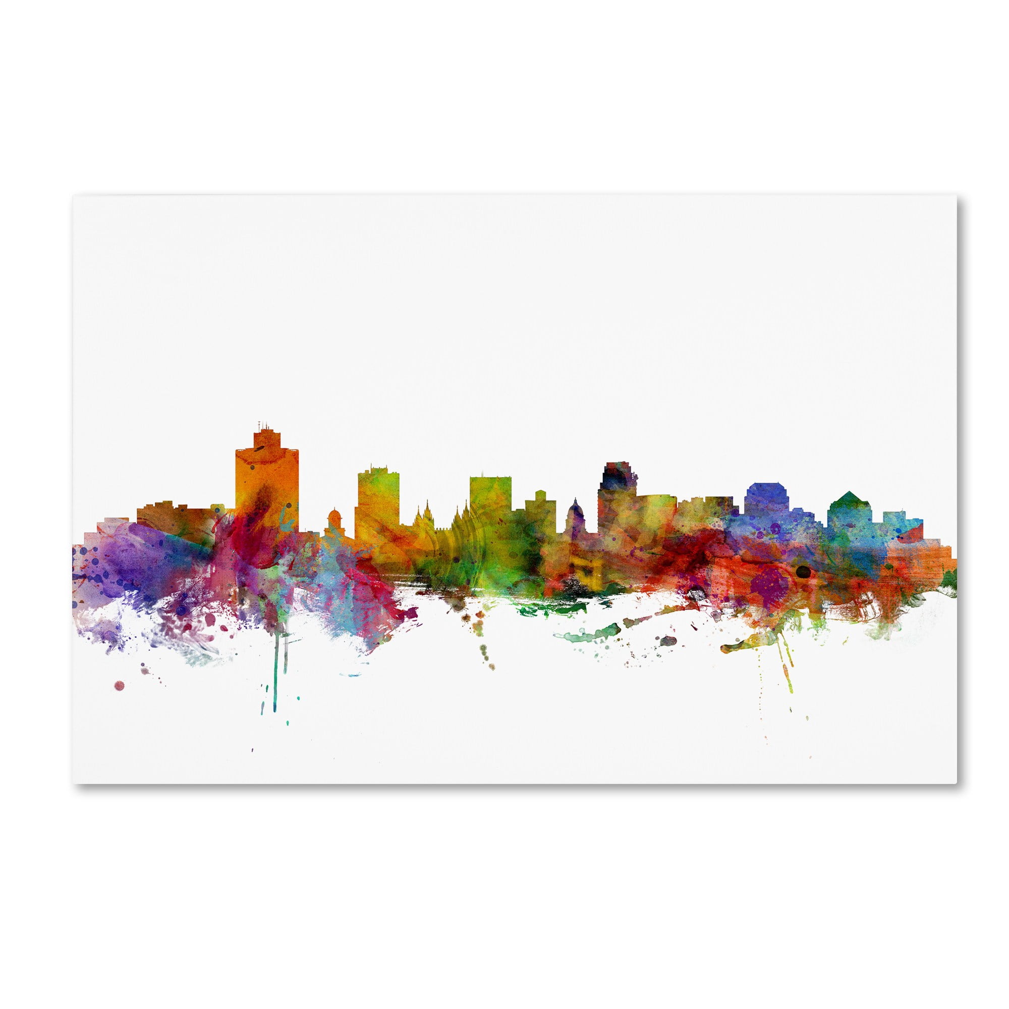 Trademark Fine Art "Salt Lake City Skyline" Canvas Art by Michael Tompsett