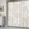 thumbnail image 5 of Starfish Shower Curtain, Summer Beach Nautical Ocean Sea Star Marine Life Beige Waterproof Shower Curtain Set with 12 Hooks Lightweight Bath Curtains Fabric Bathroom Decor 72x78 Inches, 5 of 9