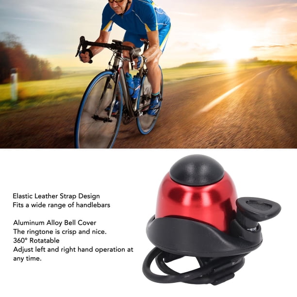 Aluminum Alloy 360 Rotatable Bike Bell with Elastic Leather Strap