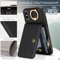 thumbnail image 5 of Allytechgroup iPhone XS Max Wallet Case, Ring Holder Stand Cards Slots Shockproof Retro Flip Back Cover Phone Case for Apple iPhone XS Max, Black, 5 of 8