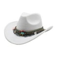 thumbnail image 1 of Sombrero de vaquero clásico Minnieouse con cinturón de borlas blanco, 1 of 6