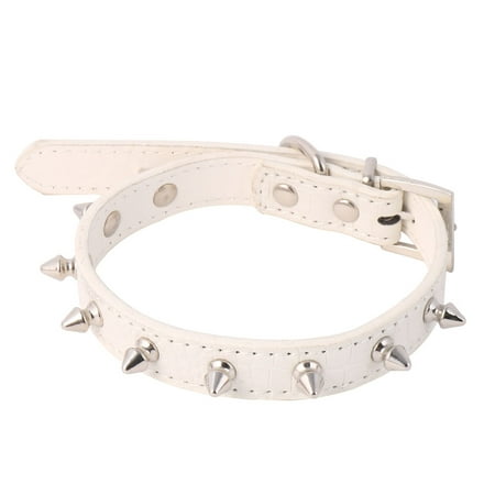 - Pet Cat Dog PU Leather Spiked Rivets Design Anti-bite Collar Neck Strap Decor