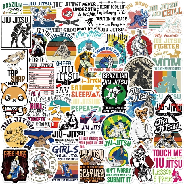 Juego de pegatinas Jiu Jitsu, 50 unidades, calcomanías de vinilo impermeables