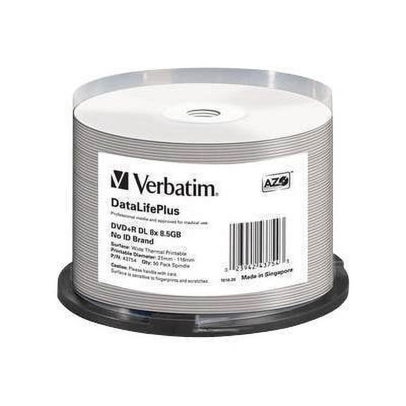 VERBATIM DVD R DL DL 50pk 8.5GB/8X THRML WHT