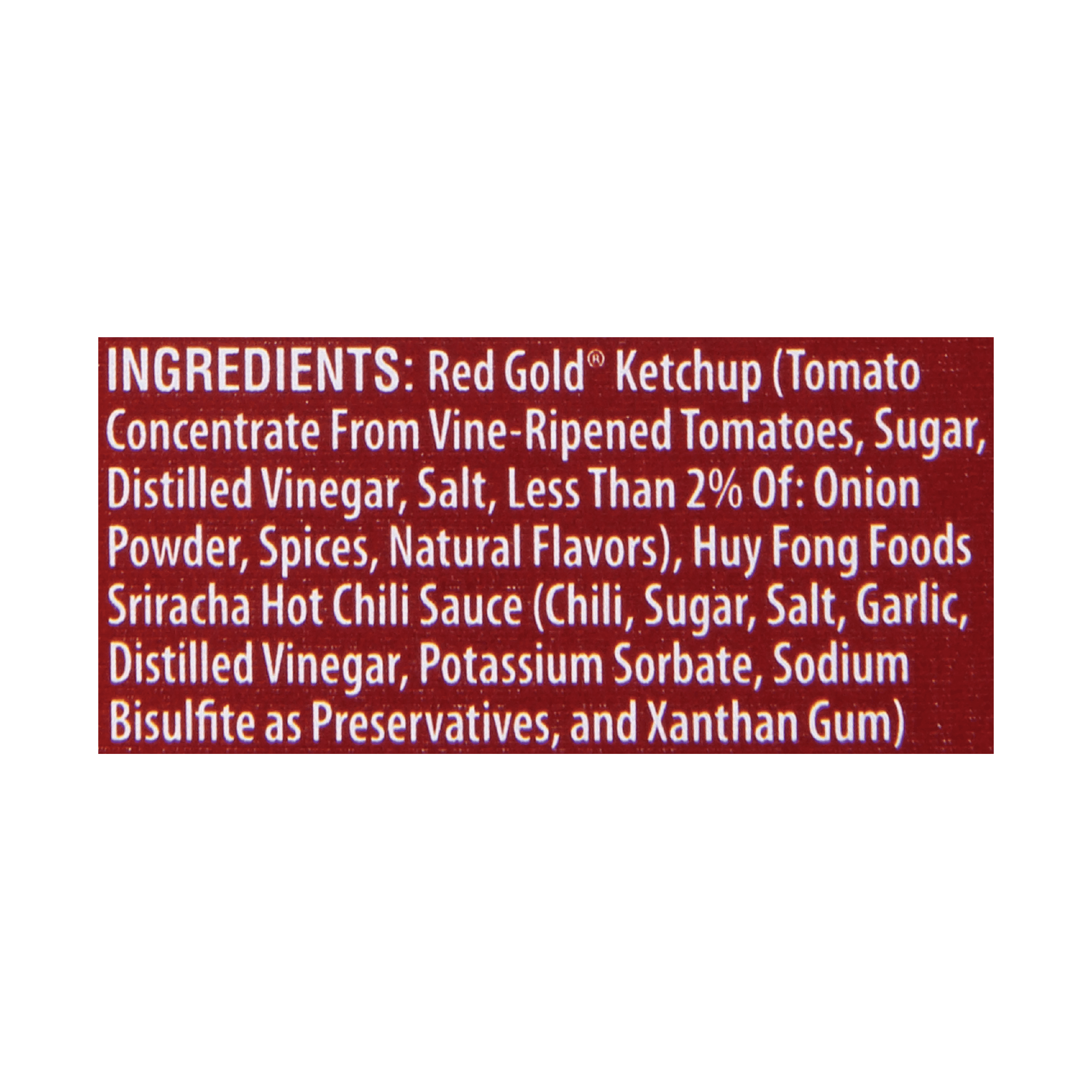 Red Gold Sriracha Ketchup 20oz. Full Case Pack 12 / 20oz. - The
