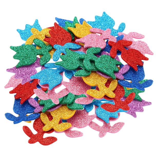 Uxcell Foam Stickers,2Pack 60Pc Adhesive Glitters Foam Shape Sticker,Rose