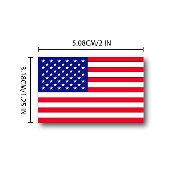 250 Small Rectangle American Flag Stickers on a Roll - American Flag Shaped Stickers for USA Pride & Support – Inexpensive Patriotic Stickers