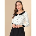 thumbnail image 2 of INSPIRE CHIC Women's Heart Print Contrast Collar Button Front Long Sleeve Shirt, 2 of 6