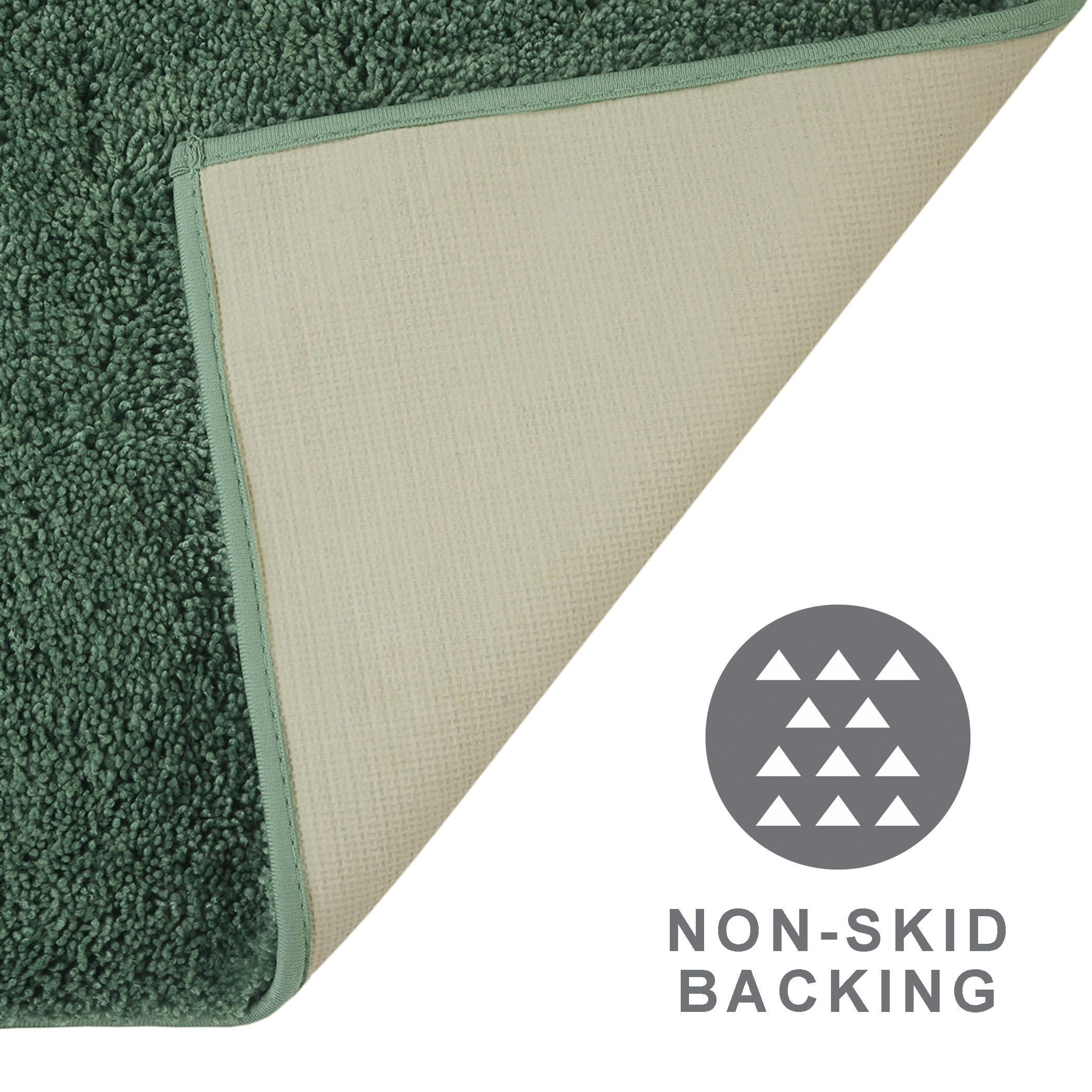 Mainstays Performance Recycled Polyester 3 Piece Bath Rug Set, Green Sage