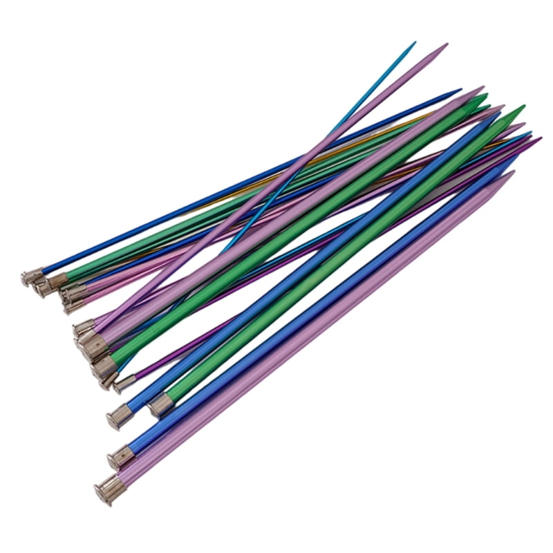 Zecic 10Pairs Aluminum Single Pointed Knitting Needle for Weaving Sweater, 3.0mm-10mm