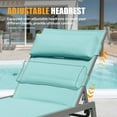 thumbnail image 6 of 3PCS Patio Chaise Lounge Chair Sets with Side Table, Textilene Reclining Chair w/ Adjustable Backrest, 2 Wheels and Aluminum Frame, Outdoor Recliners for Poolside Beach Balcony (Lake Blue), 6 of 6