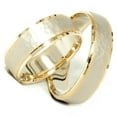 thumbnail image 2 of Pompeii3 14K Gold Matching Two Tone Hammered Wedding Ring Set, 2 of 3
