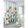 thumbnail image 5 of Spring Floral Waterproof Fabric Shower Curtain, Watercolor Summer Botanical White Daisy Shower Curtain for Bathroom Curtains Bathtubs Hotel Washable Shower Curtains with 12 Hooks Long 72x78in, 5 of 6