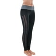 thumbnail image 4 of ToBeInStyle Women's Two Tone Mesh Panel Active Leggings, 4 of 6