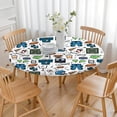 thumbnail image 3 of Blue Football Game Icons Pattern Round Fitted Tablecloth with Elastic Edge,Dining Table Cover Waterproof,Outdoor Round Tablecloth for Camping,Dining,Indoor and Outdoor, 3 of 7