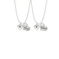 thumbnail image 2 of Delight Jewelry Silvertone Large December - Teal Crystal Heart Mother & Daughter Heart Necklaces (Set of 2), 19"+2", 2 of 4