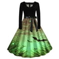 thumbnail image 1 of Long Dress with Sleeves,Summer Casual Dress,Ladies Casual Long Sleeved V-Neck Printed Fashionable Strap Dress, 1 of 3