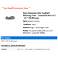 thumbnail image 2 of Right Passenger Side Headlight Mounting Panel - Compatible with 2017 - 2019 Ford Escape 2018, 2 of 2