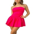 thumbnail image 2 of POINTERTECK Solid Color Strapless Flared A-Line Dress for Women‘s Summer Fashion, 2 of 9