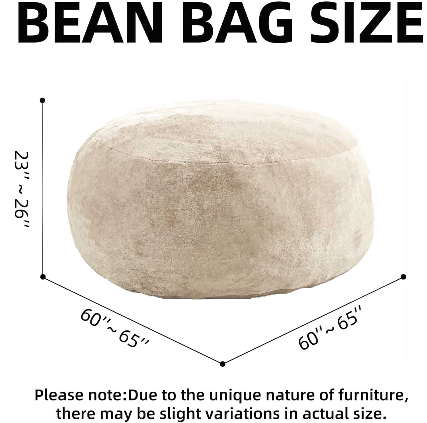 zyoiszvq Bean Bag Chair 6ft,Giant Bean Bag Chairs for Adults with Filling Memory Foam & Removable Flannel Cover,Living Room,Bedroom,Dorm
