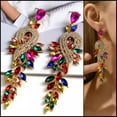 thumbnail image 2 of K-KED Fashion Earrings Crystal Statement Chandelier Diamante Gold Silver Dangle Drop-Multi, 2 of 9