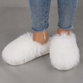 thumbnail image 2 of Slippers for Women,Slippers Winter Warm Fuzzy Shoes With Sole Cozy Indoor Outdoor Comfortable Soft Slides For Home,Womens Slippers,White,41, 2 of 3