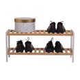thumbnail image 1 of Casewin 100% Bamboo Shoe Rack Bench, Shoe Storage, 2-Layer Multi-Functional Cell Shelf, Can Be Used For Entrance Corridor, Bathroom, Living Room And Corridor 70 * 25 * 33 - Natural and White, 1 of 8