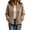 Khaki, variant on Enjoytime Fleece Jacket Women Lapel Long Sleeve Full Zip Up Short Coat Casual Warm Cozy Fall Winter Outwear with Pockets
