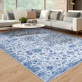 thumbnail image 5 of Haperlare 10x13 Vintage Floral Area Rug Oriental Rug, Soft Washable Rug Non Slip Low Pile Thin Rug Carpet for Living Room Bedroom Home Decor, Blue, 5 of 8