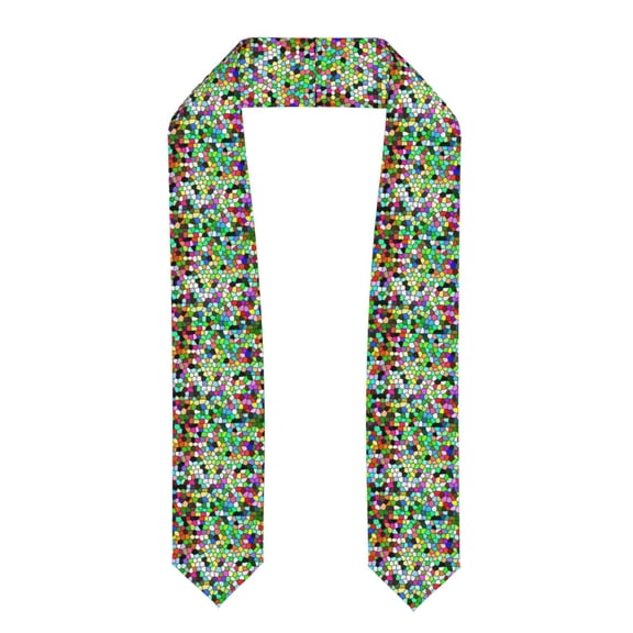Fuzoiu Colorful Tie Dye Stained Glass Print Graduation Sash,Graduation Stole,Unisex Adult Graduation Stole Shawl 91" Long,for Academic Commencements Shawl-Flattened