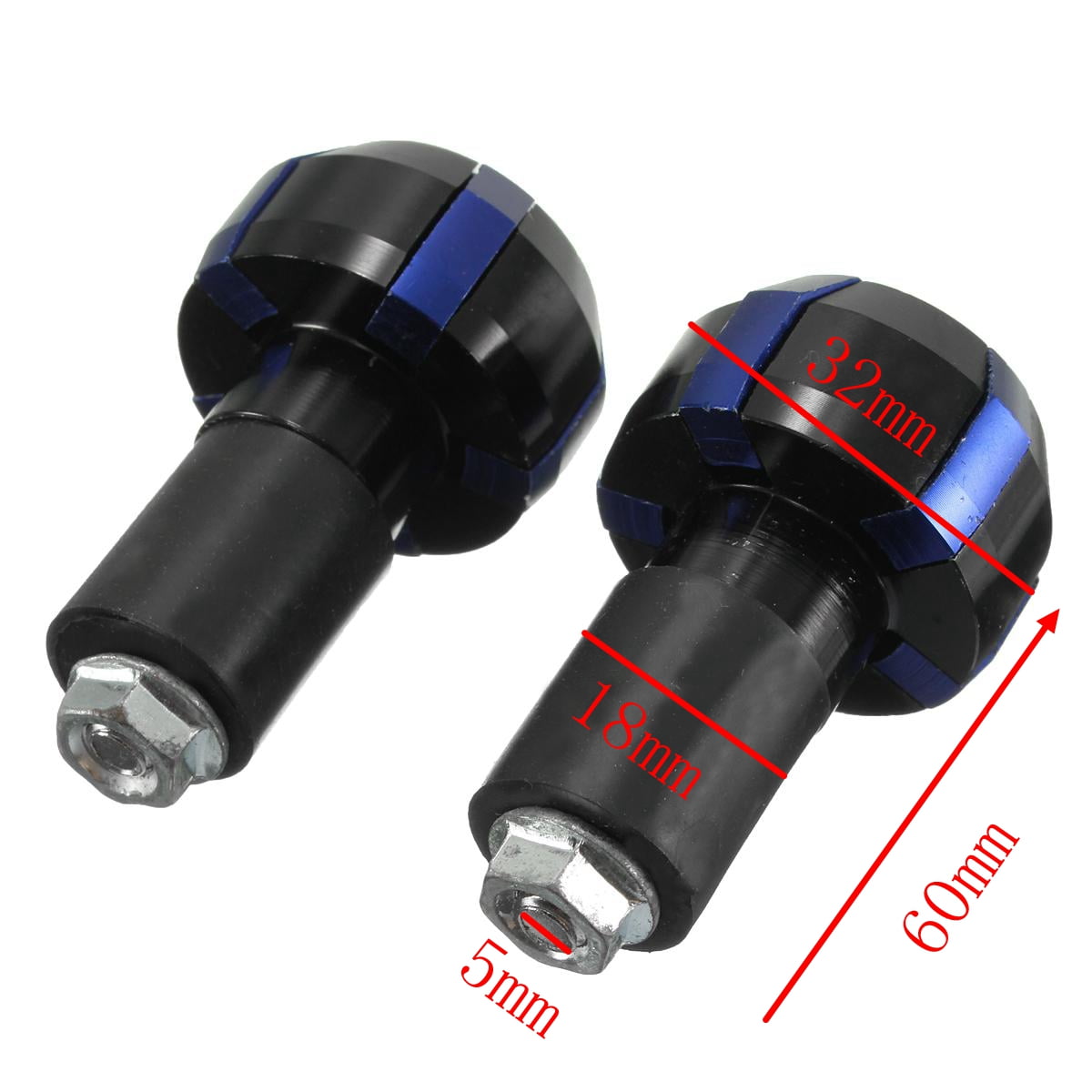 Pair Aluminum Motorcycle Handlebar Hand Grip Bar Cap End Plug Anti