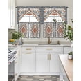 thumbnail image 5 of Farmhouse Aztec Kitchen Curtains Sets 24 Inch Length with Valance, Boho Southwest Tribal Ethnic Flowers Swag Valances and Tiers Curtain Set Drapes Swag Curtains for Living Room, Bathroom, Bedroom, 5 of 6