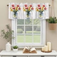 thumbnail image 3 of Watercolors Yellow Red Flowers Window Valance Curtain Wood Grain Rod Pocket Short Curtain for Living Room, Bedroom & Kitchen Window Decor 54x18in, 3 of 8