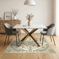 thumbnail image 3 of ODIKA Beige Transitional Dining Interlocking Neutral Cream Textured for Room, Under Table, Home Office, Non-Slip Chair-Friendly, 3 of 7