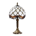 thumbnail image 4 of Orinova Tiffany-Style Table Lamp Stained Glass Bedside Lamp for Living Room Bedroom Traditional Desk Light 14.5'' H Multi-Color, 4 of 7