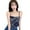 Blue, variant on Prettyui Women Print Irregular Slim Sexy Backless Exposure Navel Fake Two Pieces Camisole Crop Top