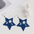 thumbnail image 5 of Leather Star Hook Earrings South Carolina Flag Print Earring Dangle Drop Earring For Women, 5 of 6