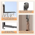 thumbnail image 4 of Wall-Mounted Plastic Suction Cup Storage Rack - Foldable & Retractable Organizer for Towels/Clothes, Perfect for Bathroom/Laundry Room, Space-Saving Portable Shelf for Home Use, 14*11*3in, Black, 4 of 7
