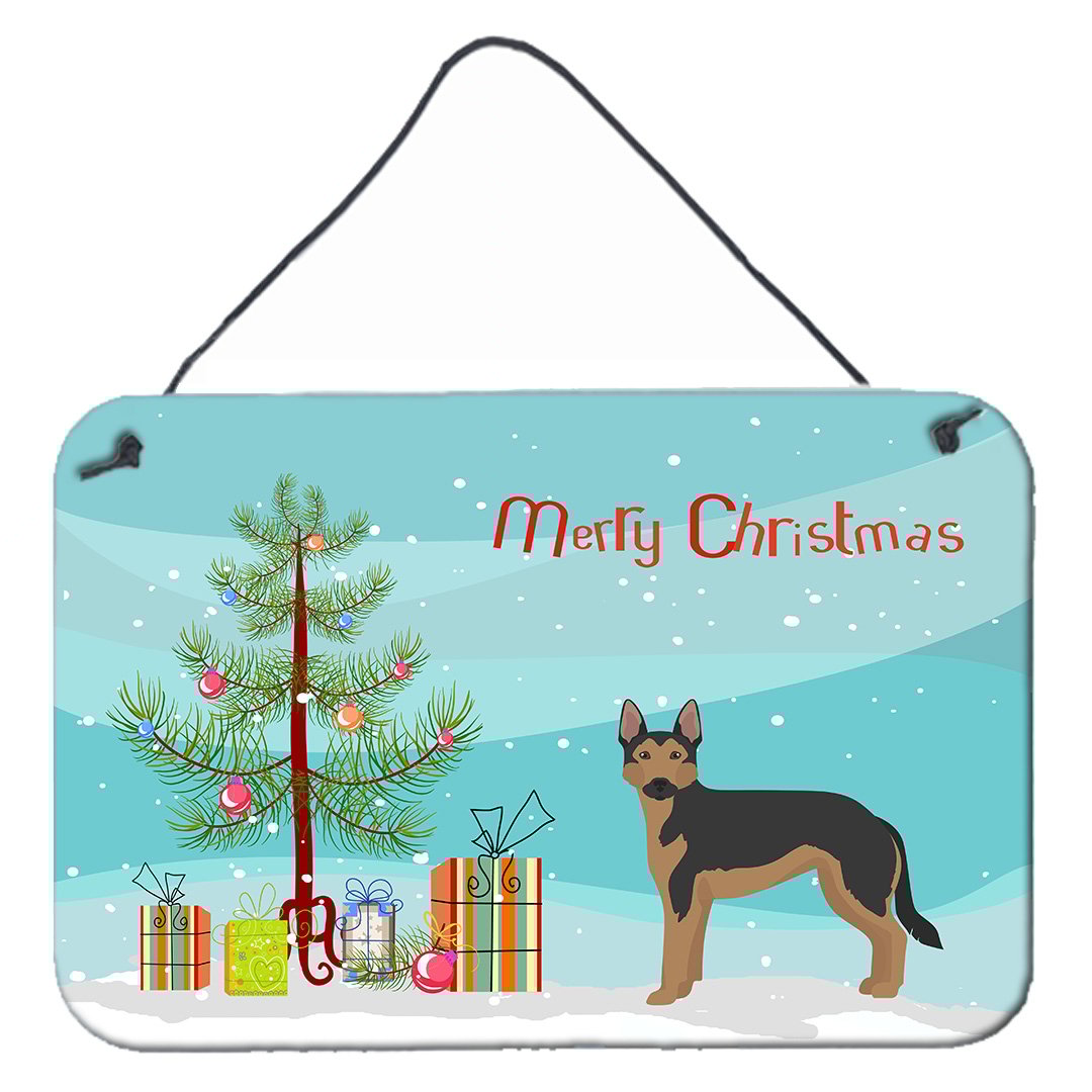 Carolines Treasures CK3835DS812 German Sheprador 2 Christmas Tree Wall or Door Hanging Prints 8x12 multicolor
