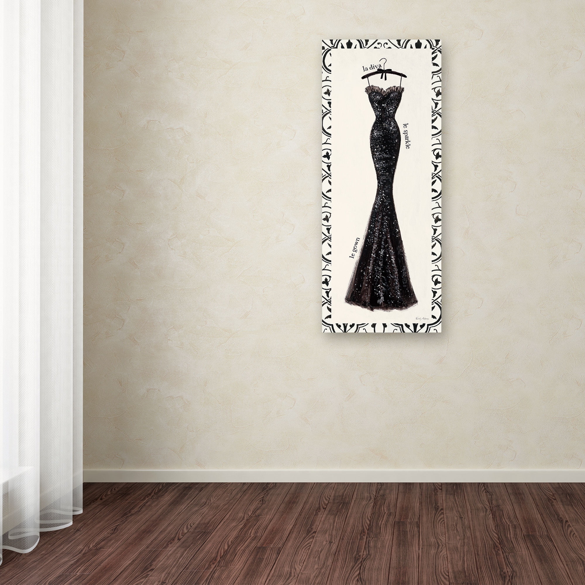 Trademark Fine Art 'Couture Noir Original IV with Border' Canvas Art by Emily Adams