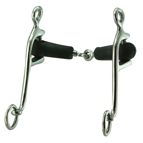 Robart Pinchless bits 210976 5 in. Jointed Rubber Mouth Walking Horse Bit 8