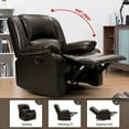 thumbnail image 3 of Sopat Leather Single Recliner Chair with Overstuffed Arm and Back,Soft Living Room Chairs, Home Theater Lounge Seat,Manual Reclining Chairs for Adults(Brown), 3 of 12